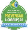 Logo do IBGE com o texto 'Corrupção Não' em português, fundo branco, selo de combate à corrupção
